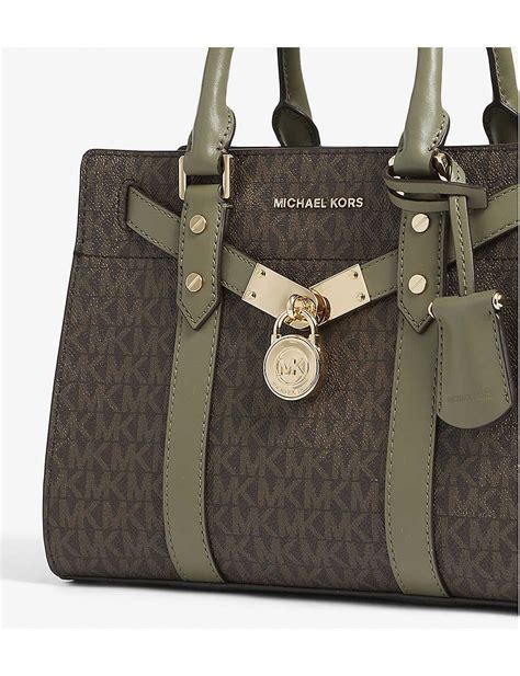 michael kors green hamilton|Michael Kors Hamilton studded bag.